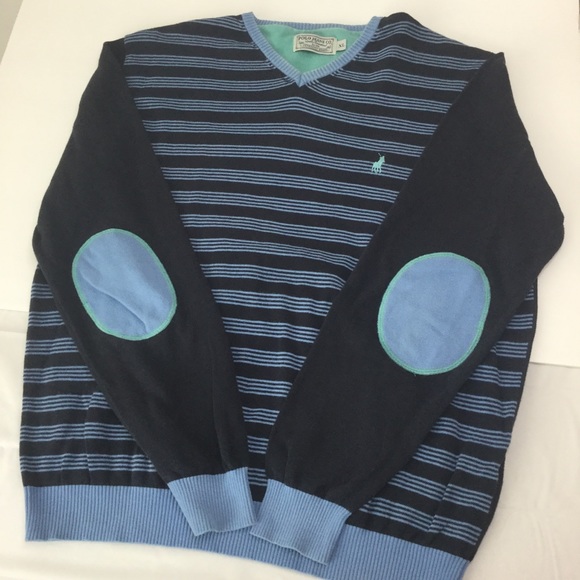 Vintage Polo V-Neck sweater. XL, elbow pads - Picture 3 of 5